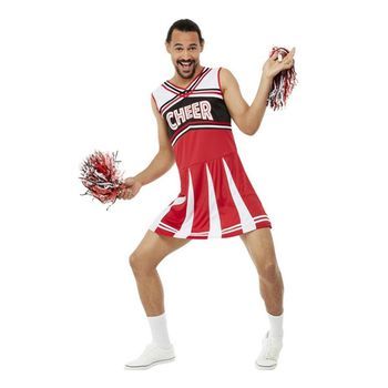 Disfraz De Animadora Blanco Y Rojo Para Hombre