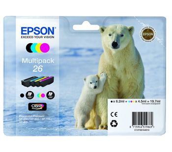 EPSON Polar Bear T2616 Cyan, Magenta, Yellow & Black Ink Cartridges - Multipack, Cyan