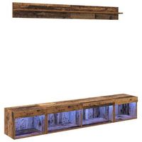 conjunto de mueble para tv de pared 5 uds madera vieja vidaxl