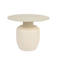 mesa baja redonda efecto travertino o60cm - beige