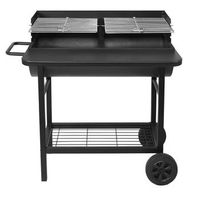 robby barbacoa de carbon 71x355cm con carro - smoker one