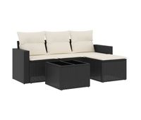 vidaxl set de muebles de jardin 5 pzas y cojines ratan sintetico negro