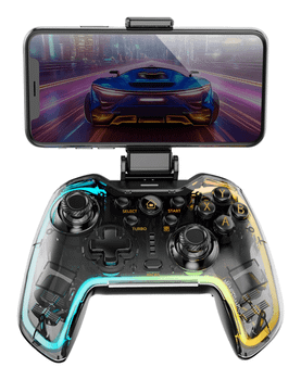 GAMEPAD MARS GAMING MGPBT2 BT5.0 INALAMBRICO NEGRO/TRANSPARENTE