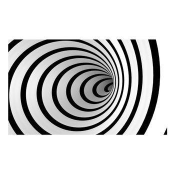 Papel Pintado 3d - Un Túnel 3d En Blanco Y Negro (450x270 Cm)