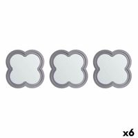 juego de espejos flor plateado polipropileno 78 x 26 x 25 cm 6 unidades