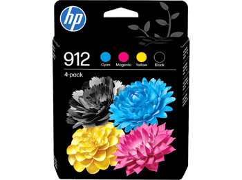 Cartucho de tinta - HP Original 912, Pack 4, 6ZC74AE, Instant Ink, Negro, Cian, Magenta, Amarillo