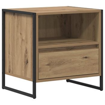Mesa De Noche Roble Artisan 50 X 39,5 X 50 Cm Vidaxl