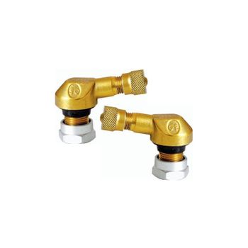Vástago de válvula de neumático 11.3mm 90° Ariete dorado par