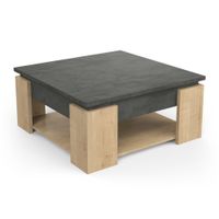 mesa de centro l80 cm - efecto madera clara