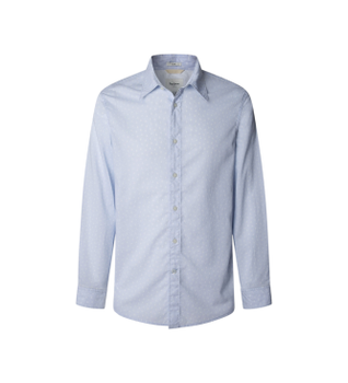 Pepe Jeans para hombre. PM3090818 Camisa Calligan azul (S), Casual, Algodón, Manga larga