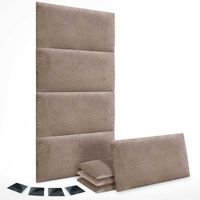 dhome juego de 8 paneles tapizados de lana ecologica pack autoadhesivos para pared acusticos absorbentes proteccion marron 60x40cm x8