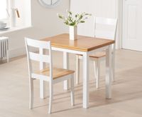 hastings extending white and oak painted table with chiltern chairs - oak and white 2 chairs
