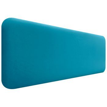 Dhome Cabecero Tapizado En Terciopelo Liso Redondeado Para Pared Acústicos Cabeceros Absorbentes Cabezal Cama Dormitorio (celeste, 135cm)