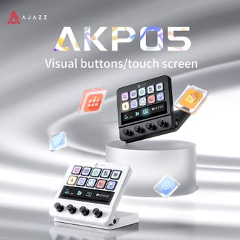 Controlador de Teclado Ajazz AKP05E con Visualización y Programación de Botones Integrados, Asistente de Escritorio para Creación Multimedia/Oficina