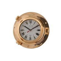 reloj pared laton cristal 23x7x23 brillante dorado