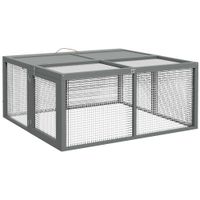 pawhut jaula plegable para conejos de exterior con techo solar completo jaula de madera resistente para conejos de interior con asa parque para conejos