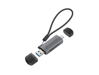 CARD READER EXTERNO CONCENTRONIC BIAN05G USB-C Y USB-A COMPATIBLE CON SD, SDHC, SDXC, Micro SD/T-Flash, Micro SDHC, Micro SDXC