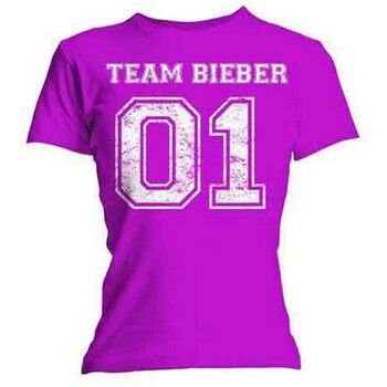 Justin Bieber Camiseta manga larga Team Bieber para mujer
