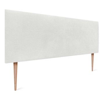 Dhome Cabecero Acabado Toalla Soft Tapizado Liso Con Patas Tejido Suave Para Pared Acústicos Cabeceros Absorbentes (135cm, 8cm - 125 Al. - Blanco)