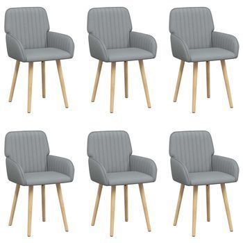 Sillas De Comedor 6 Uds. Tela Gris Claro 56,5 X 50 X 87,5 Cm Vidaxl