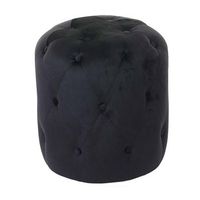 taburete puf acolchado 42x39cm terciopelo negro 040005336