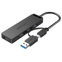 hub vention 4 puertos 5gbps modelo chtbb usb 30 y type-c compacto y carga pd