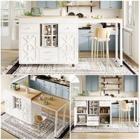 mesa de bar extensible - mueble de cocina - mdf - blanco 110-180x40x91cm