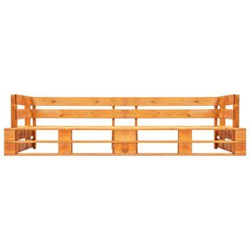 Sofá De Jardín De Palets De 2 Plazas | Sofá De Exterior Madera Marrón Miel