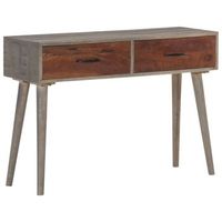 mesa consola de madera maciza de mango gris 110x35x75 cm vidaxl