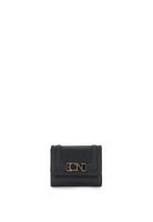 cartera pequena con solapa marco aplicado en relieve y logo black taglia unica