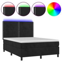 cama tapizada 203x144x128 cm terciopelo - negro