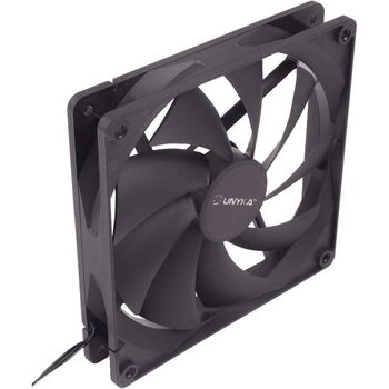 UNYKAch Ventilador de Ordenador 140 mm, 51790, Negro Básico PC, 1000 RPM, 3 Pines, 9 Aspas, Silencioso