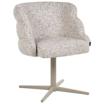 Silla Giratoria De Comedor Tapizada Estilo Moderno De Mediados De Siglo Beige Claro Youngstown