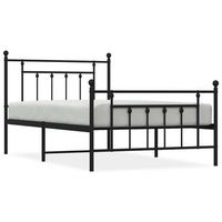 cama individual  estructura cama sin colchon con estribo metal negro 100x200 cm cfw36714