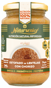 Natursenior Puré Estofado de Lentejas con Chorizo Ω3+Prebióticos+Proteína 340 gr