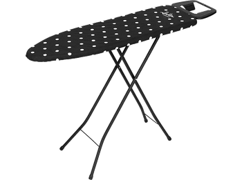 Tabla de planchar - Jata Premier , 110x32cm, Altura ajustable, Funda algodón 100%, Patas antideslizantes, Negro