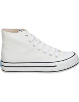 zapatillas altas de lona mustang bigger x 60172 blanco 36