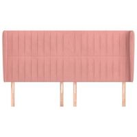 cabecero cama mueble de dormitorio con orejas de terciopelo 203 x 23 x 118128 cm rosa m020004113