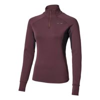 mizuno active warmalite half zip camiseta de running mujeres - rojo oscuro
