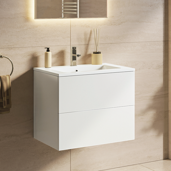 Mueble De Baño Suspendido Con Lavabo 60 Cm Blanco Brillante - Lavabo Blanco - Lomazoo Nineo