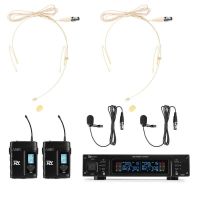 microfono power dynamics pd220b uhf dual con receptor y 2 bodypacks