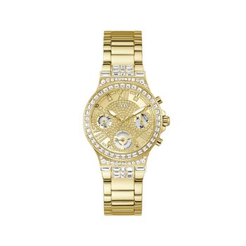 Guess Reloj Mujer Caja De Acero Pulsera Silicona De Color Oro Resistente Al Agua 3 Atm Gw0320l2