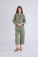 camisa de gabardina con tachuelas military xl