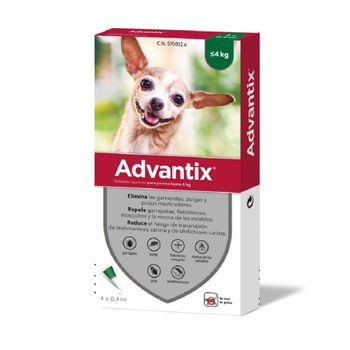 Advantix® pipetas para perros hasta 4 kg - 2 x 4 pipetas (8 x 0,4 ml)