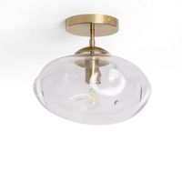 lampara de techo metal y cristal halych transparente