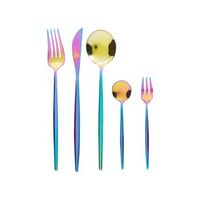 cuberteria moderna conjunto 30 cubiertos para 6 personas cuchillo tenedor cuchara cucharilla tenedor para postre acero inoxidable multicolor rigatoni