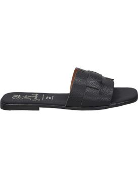 Sandalias Planas De Piel Para Mujer Lrk 5550 Negro 36