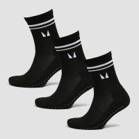 calcetines de pilates de mp paquete de 3 pares - negro - uk 2-5