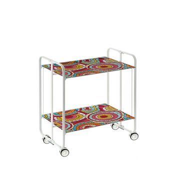 Carrito Auxiliar Plegable Bauhaus Con Ruedas - Armazón Metálico Blanco, 2 Niveles Y 4 Posiciones Ajustables,,29