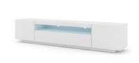 mueble para tv efecto madera blanco led